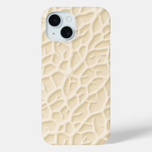 Étui iPhone à texture de veine beige avec design n