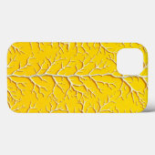 Étui iPhone à texture de veine jaune Style audacie (Verso (horizontal))