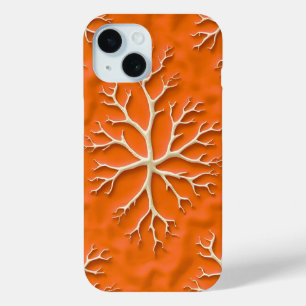 Étui iPhone à texture orange avec motif organique