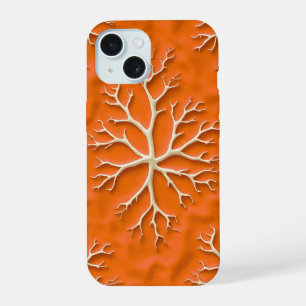 Étui iPhone à texture orange avec motif organique