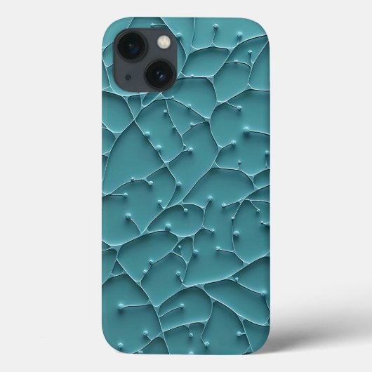 Étui iPhone à texture organique sarcelle de style (Verso)