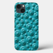 Étui iPhone à texture spirale sarcelle Design Cool (Verso)