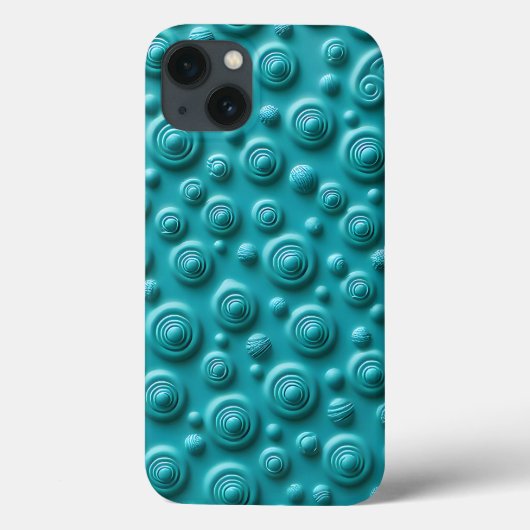 Étui iPhone à texture spirale sarcelle Design Cool (Verso)