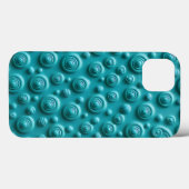 Étui iPhone à texture spirale sarcelle Design Cool (Verso (horizontal))