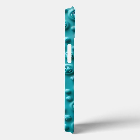 Étui iPhone à texture spirale sarcelle Design Cool (Verso / Droite)