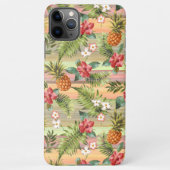 Etui iPhone Aquarelle florale d'ananas tropicale Motif (Dos)