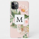Etui iPhone Aquarelle moderne Fleurs roses Monogrammes (Dos)
