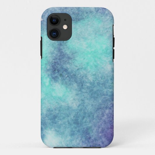 Étui iPhone aquarelle moderne teinte et violet (Dos)