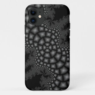 étui iphone art fractal noir et blanc