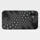 étui iphone art fractal noir et blanc (Dos (Horizontal))