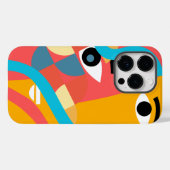 Étui iPhone Art Visage Couleur Vif Abstrait (Verso (horizontal))