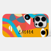Étui iPhone Art Visage Couleur Vivide Abstraite (Verso (horizontal))