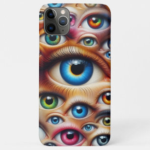 Étui iPhone aux yeux surréalistes colorés