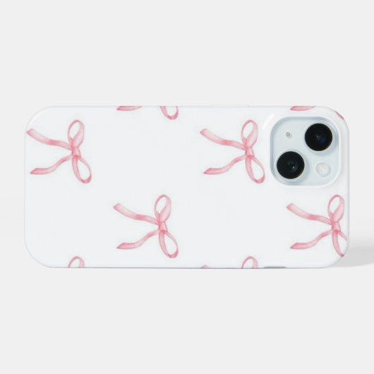 Étui iPhone avec nœud rose (Verso Horizontal)