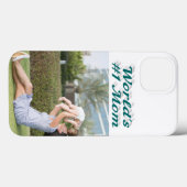 Étui iPhone avec photo de maman texte vert (Verso (horizontal))