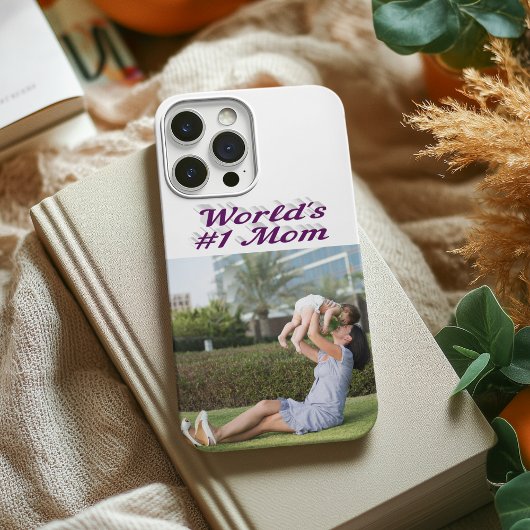 Étui iPhone avec photo de maman texte violet