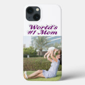 Étui iPhone avec photo de maman texte violet (Verso)