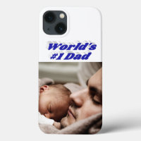 Étui iPhone avec photo de papa en texte bleu