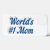 Étui iPhone avec texte bleu mer Maman (Verso (horizontal))