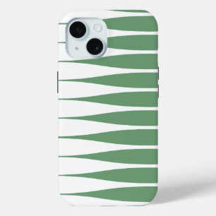 Étui iPhone blanc et vert strié
