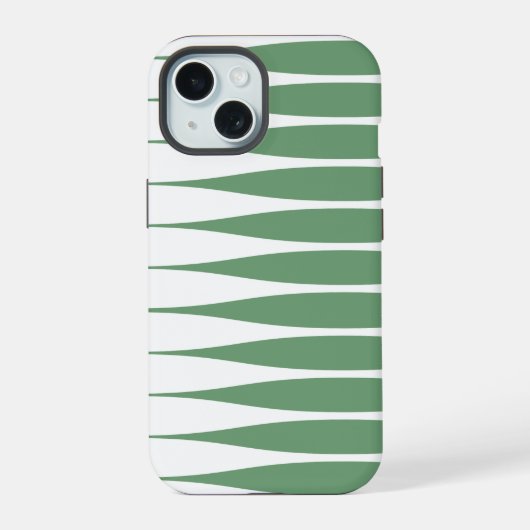 Étui iPhone blanc et vert strié (Verso)