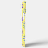 Étui iPhone Bouquet de Fleurs Jaune Monogramme (Verso / Droite)