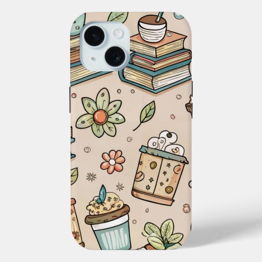 Étui iPhone Café Livresque – Esthétique de Lecteur (Verso)