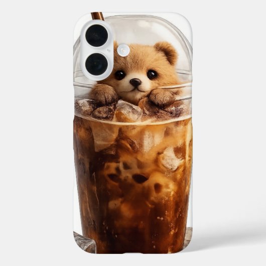 Étui iPhone Café Ourson Mignon | Animal Esthétique (Verso)
