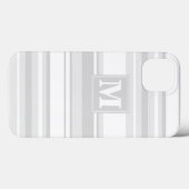Étui iPhone Case-Mate à rayures gris clair Monogra (Verso (horizontal))
