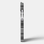 Étui iPhone Case-Mate à rayures grises et monogram (Verso / Gauche)
