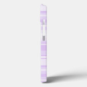 Étui iPhone Case-Mate à rayures lilas monogramme (Verso / Gauche)