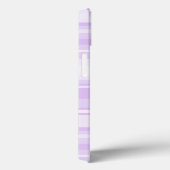 Étui iPhone Case-Mate à rayures lilas monogramme (Verso / Droite)