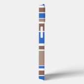Étui iPhone Case-Mate à rayures marron et bleues (Verso / Droite)
