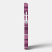 Étui iPhone Case-Mate à rayures mauves monogramme (Verso / Gauche)