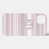 Étui iPhone Case-Mate à rayures rose quartz Monogr (Verso (horizontal))