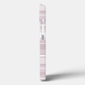 Étui iPhone Case-Mate à rayures rose quartz Monogr (Verso / Gauche)