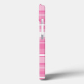 Étui iPhone Case-Mate à rayures roses et monogramm (Verso / Gauche)