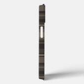 Étui iPhone Case-Mate à rayures taupe et monogramm (Verso / Droite)