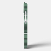 Étui iPhone Case-Mate à rayures vert sauge Monogra (Verso / Gauche)