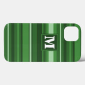 Étui iPhone Case-Mate à rayures vertes Monogram (Verso (horizontal))