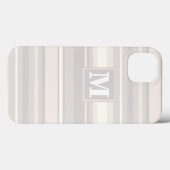 Étui iPhone Case-Mate avec rayures beige et monogr (Verso (horizontal))