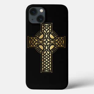 Etui iPhone Case-Mate Croix de noeud celtique en or et noir