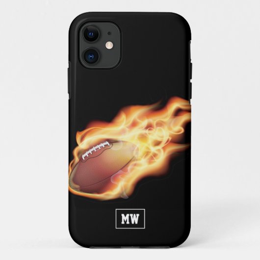 Étui iPhone Case-Mate de rugby monogrammé (Dos)