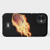 Étui iPhone Case-Mate de rugby monogrammé (Dos (Horizontal))