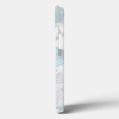 Étui iPhone Case-Mate en marbre aqua avec monogram (Verso / Gauche)
