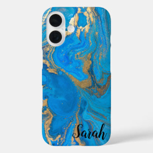 Étui iPhone Case-Mate en marbre bleu tendance cool