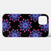 Étui iPhone Case-Mate fleur néon bleu et rouge (Verso (horizontal))
