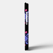 Étui iPhone Case-Mate fleur néon bleu et rouge (Verso / Gauche)