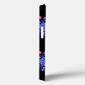Étui iPhone Case-Mate fleur néon bleu et rouge (Verso / Droite)
