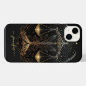 Étui iPhone Case-Mate Libra zodiaque noir et or (Verso Horizontal)